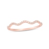 Thumbnail Image 1 of Previously Owned - 1/15 CT. T.W. Diamond Wave Anniversary Band in 10K Rose Gold