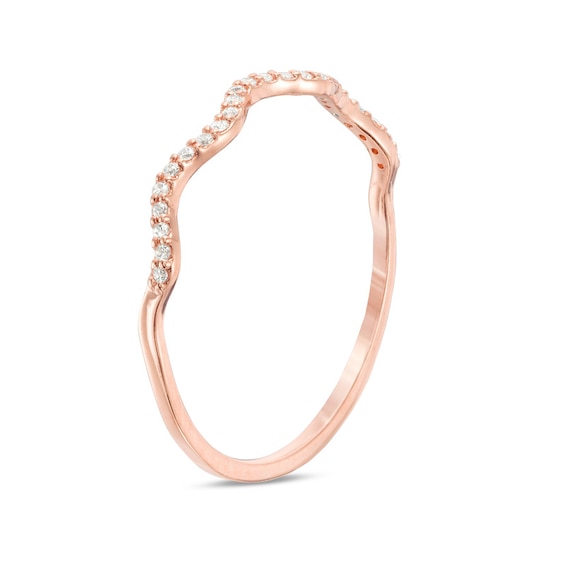 Previously Owned - 1/15 CT. T.w. Diamond Wave Anniversary Band in 10K Rose Gold