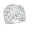 Thumbnail Image 1 of Previously Owned - 3 CT. T.W. Baguette and Round Diamond Crossover Ring in 10K White Gold