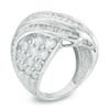 Thumbnail Image 2 of Previously Owned - 3 CT. T.W. Baguette and Round Diamond Crossover Ring in 10K White Gold