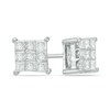 Thumbnail Image 1 of Previously Owned - 1/2 CT. T.W. Composite Princess-Cut Diamond Stud Earrings in 10K White Gold