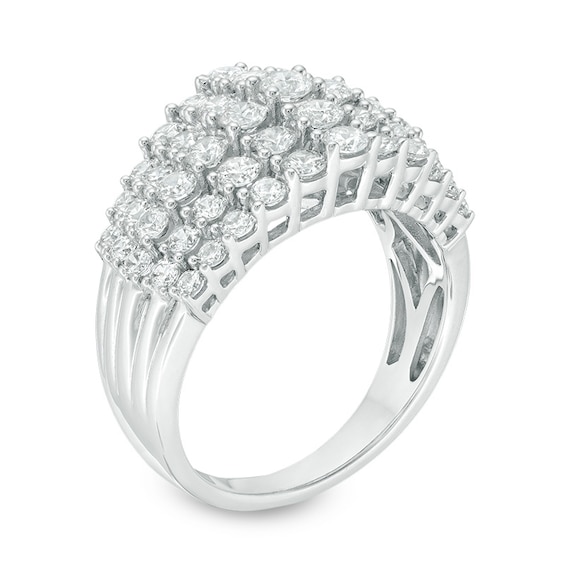 Previously Owned - 2 CT. T.w. Diamond Multi-Row Ring in 10K White Gold