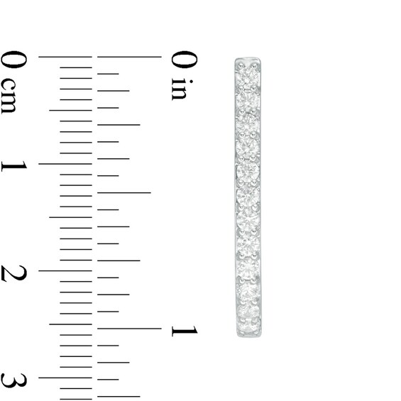Previously Owned - 1 CT. T.w. Diamond Hoop Earrings in 10K White Gold