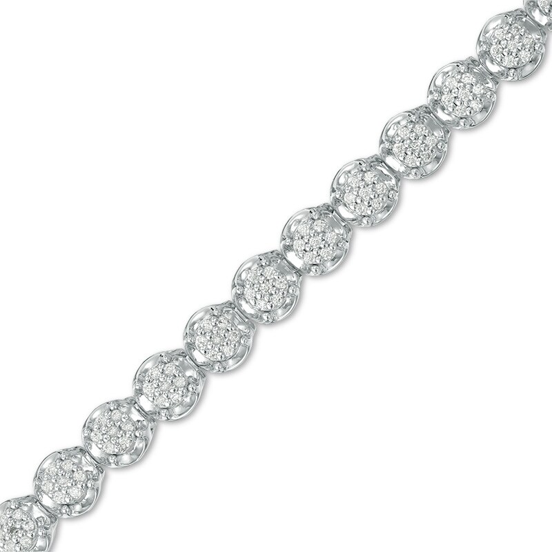 Main Image 1 of Previously Owned - 1 CT. T.W. Composite Diamond Tennis Bracelet in 10K White Gold