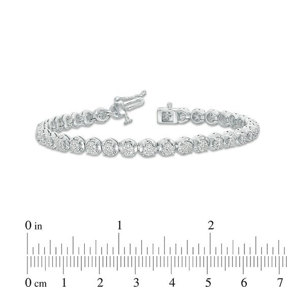 Previously Owned - 1 CT. T.w. Composite Diamond Tennis Bracelet in 10K White Gold