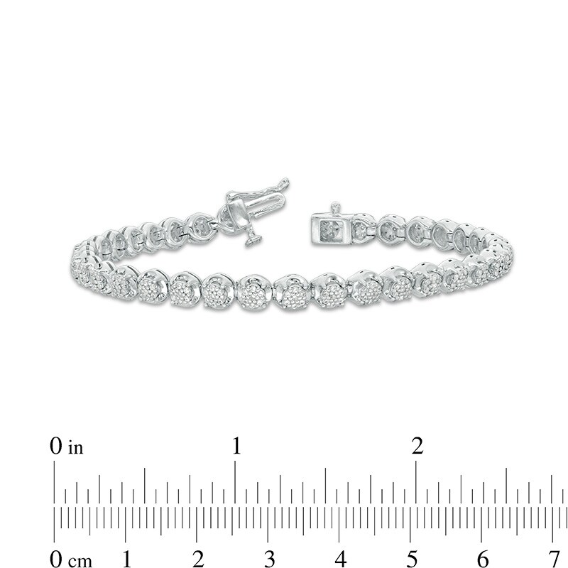 Main Image 3 of Previously Owned - 1 CT. T.W. Composite Diamond Tennis Bracelet in 10K White Gold