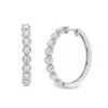 Thumbnail Image 1 of Previously Owned - 1 CT. T.W. Diamond Hoop Earrings in 10K White Gold