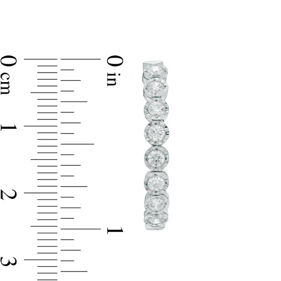 Previously Owned - 1 CT. T.w. Diamond Hoop Earrings in 10K White Gold