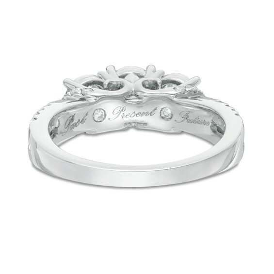 Previously Owned - 1 CT. T.w. Diamond Past Present Future® Split Shank Engagement Ring in 10K White Gold