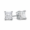 Thumbnail Image 1 of Previously Owned - 1 CT. T.W. Princess-Cut Diamond Solitaire Stud Earrings in 14K White Gold