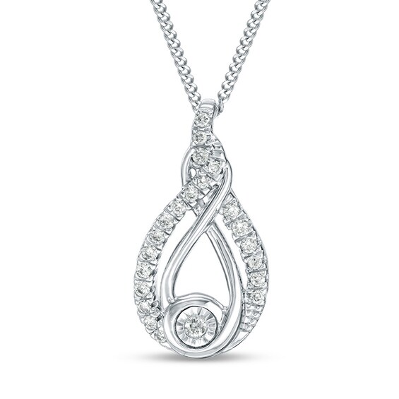 Previously Owned - Interwoven⢠1/10 CT. T.w. Diamond Pendant in Sterling Silver - 19"