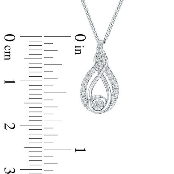 Previously Owned - Interwoven™ 1/10 CT. T.W. Diamond Pendant in Sterling Silver - 19" Previously Owned - Interwoven™ 1/10 CT. T.W. Diamond Pendant in Sterling Silver - 19"