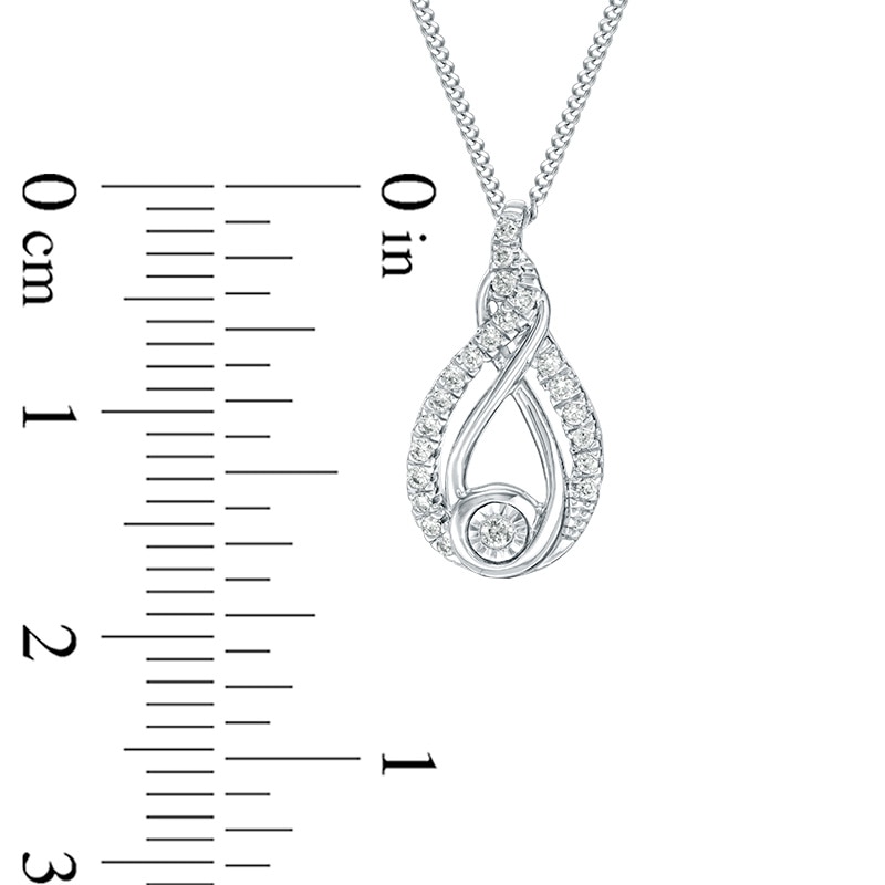 Main Image 3 of Previously Owned - Interwoven™ 1/10 CT. T.W. Diamond Pendant in Sterling Silver - 19"
