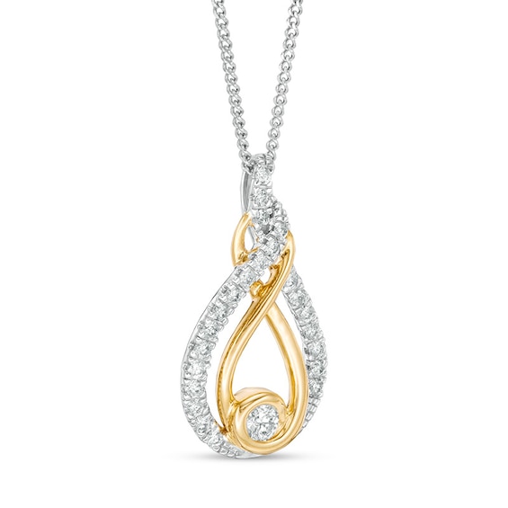 Previously Owned - Interwovenâ¢ 1/3 CT. T.w. Diamond Pendant in 10K Two-Tone Gold - 19"