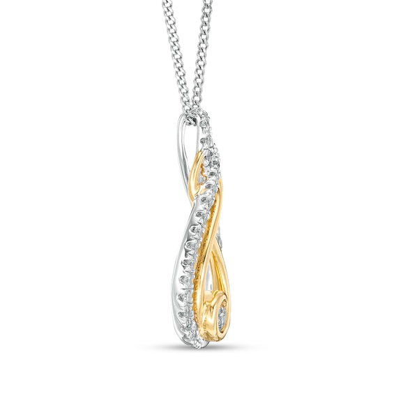 Previously Owned - Interwovenâ¢ 1/3 CT. T.w. Diamond Pendant in 10K Two-Tone Gold - 19"