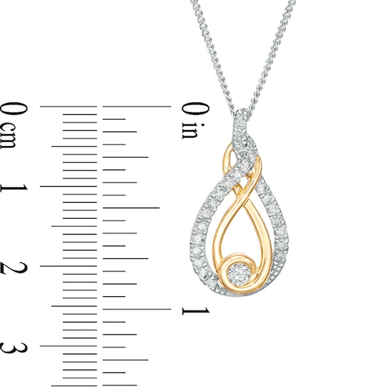 Previously Owned - Interwovenâ¢ 1/3 CT. T.w. Diamond Pendant in 10K Two-Tone Gold - 19"