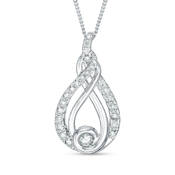Previously Owned - Interwovenâ¢ 1/2 CT. T.w. Diamond Pendant in 10K White Gold - 19"