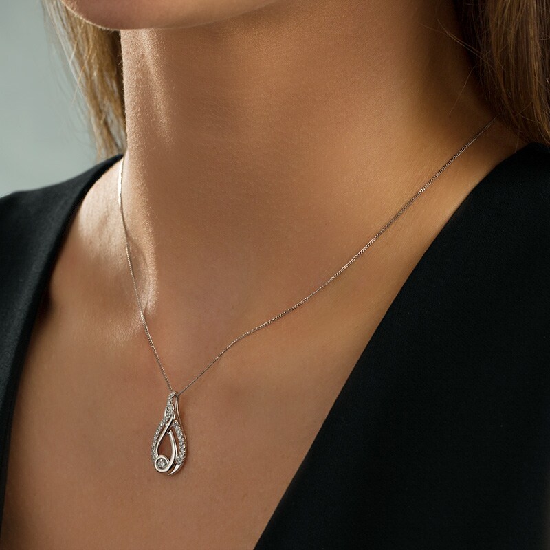 Main Image 2 of Previously Owned - Interwoven™ 1/2 CT. T.W. Diamond Pendant in 10K White Gold - 19"