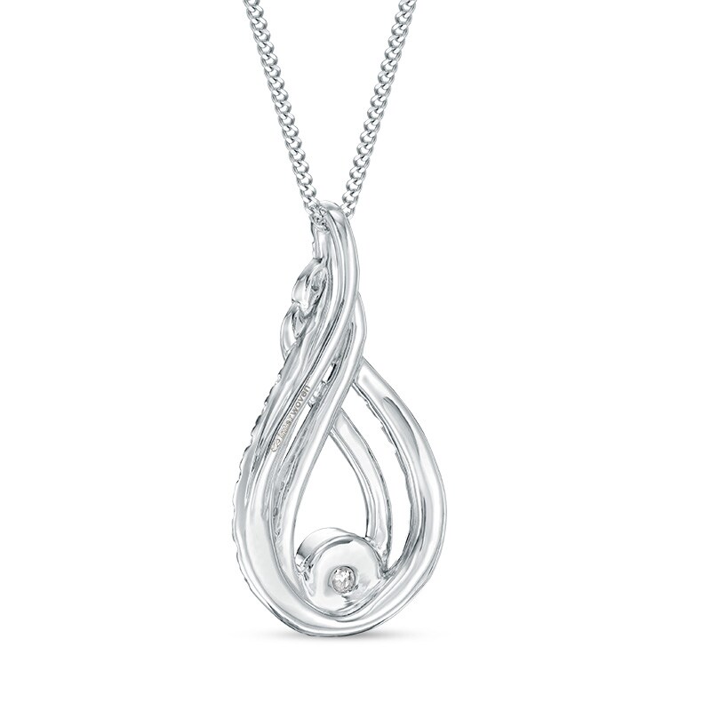 Main Image 5 of Previously Owned - Interwoven™ 1/2 CT. T.W. Diamond Pendant in 10K White Gold - 19"