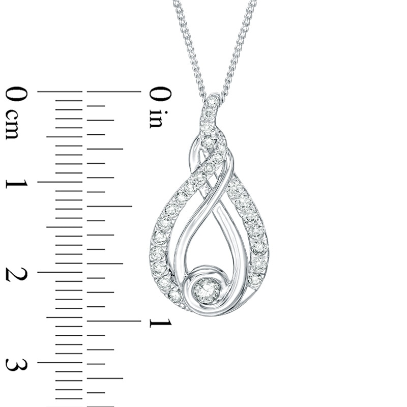 Main Image 7 of Previously Owned - Interwoven™ 1/2 CT. T.W. Diamond Pendant in 10K White Gold - 19"