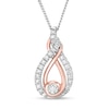 Thumbnail Image 1 of Previously Owned - Interwoven™ 1/6 CT. T.W. Diamond Pendant in Sterling Silver and 10K Rose Gold - 19"