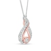 Thumbnail Image 2 of Previously Owned - Interwoven™ 1/6 CT. T.W. Diamond Pendant in Sterling Silver and 10K Rose Gold - 19"