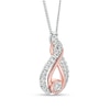 Thumbnail Image 1 of Previously Owned - Interwoven™ 1/6 CT. T.W. Diamond Pendant in Sterling Silver and 10K Rose Gold - 19"