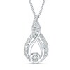 Thumbnail Image 1 of Previously Owned - Interwoven™ 1/5 CT. T.W. Diamond Pendant in 10K White Gold - 19&quot;