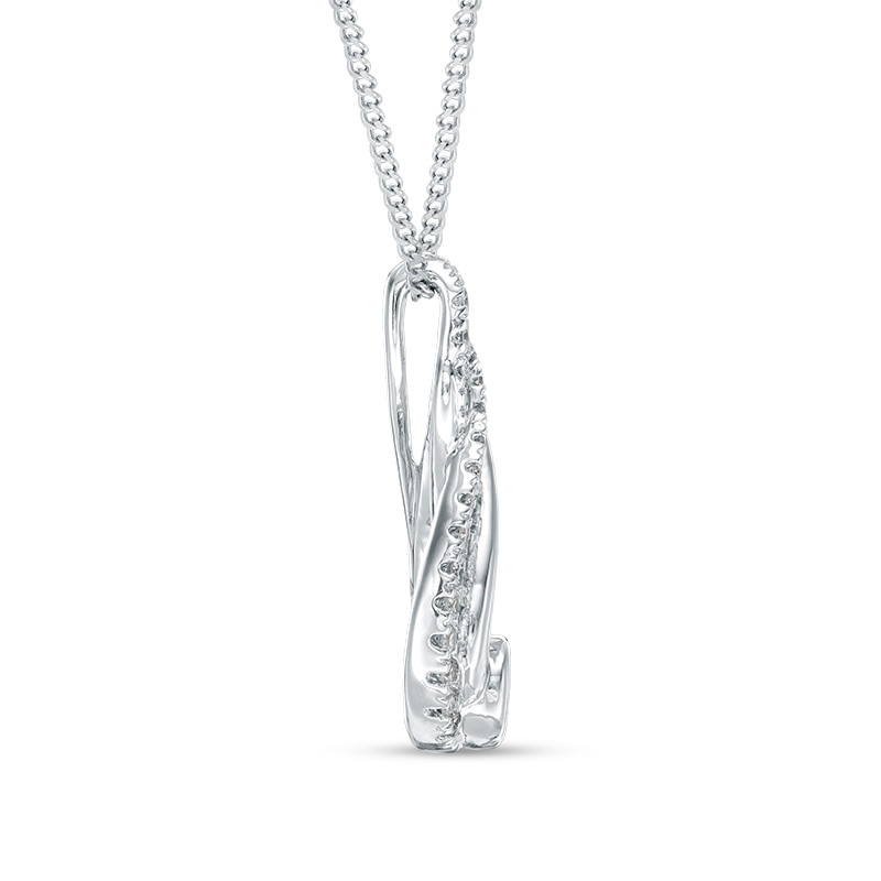 Main Image 3 of Previously Owned - Interwoven™ 1/5 CT. T.W. Diamond Pendant in 10K White Gold - 19&quot;