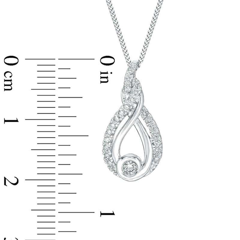 Main Image 4 of Previously Owned - Interwoven™ 1/5 CT. T.W. Diamond Pendant in 10K White Gold - 19&quot;