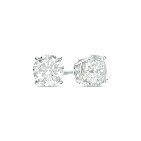 Previously Owned - 2 CT. T.w. Diamond Solitaire Stud Earrings in 14K White Gold