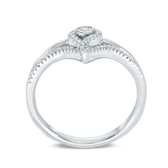 Previously Owned - Interwoven™ 1/10 CT. T.w. Diamond Ring in Sterling Silver