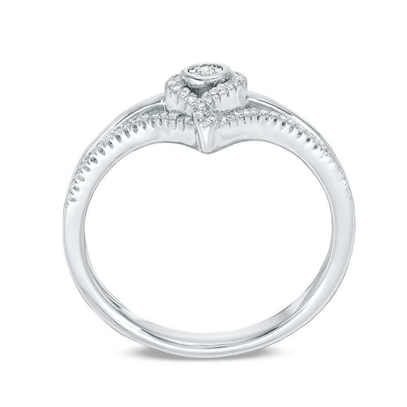 Main Image 2 of Previously Owned - Interwoven™ 1/10 CT. T.W. Diamond Ring in Sterling Silver