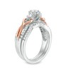 Thumbnail Image 2 of Previously Owned - 1/2 CT. T.W. Diamond Three Stone Loop Twist Bridal Set in 10K Two-Tone Gold