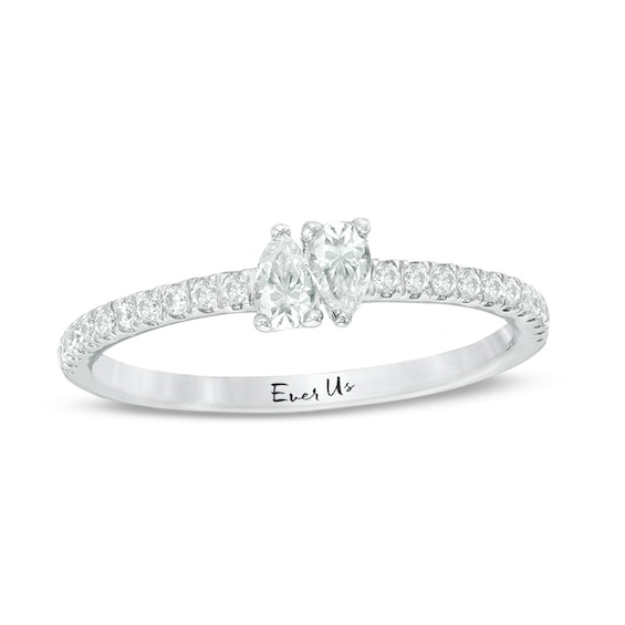 Previously Owned - Ever UsÂ® 1/3 CT. T.w. Two-Stone Pear-Shaped Diamond Ring in 10K White Gold