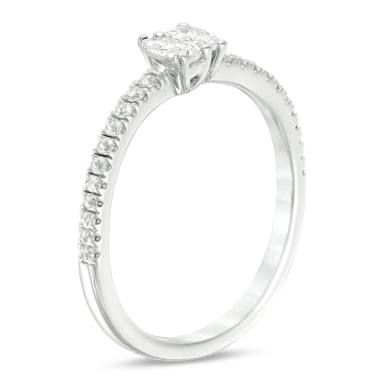 Main Image 2 of Previously Owned - Ever Us® 1/3 CT. T.W. Two-Stone Pear-Shaped Diamond Ring in 10K White Gold