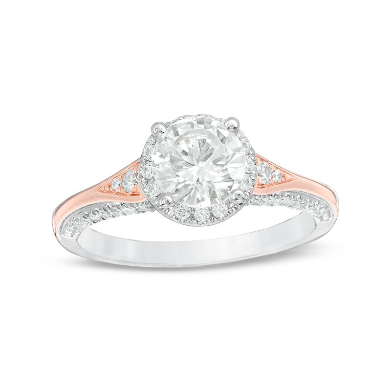 Main Image 1 of Previously Owned - 1-1/4 CT. T.W. Diamond Frame Engagement Ring in 14K Two-Tone Gold