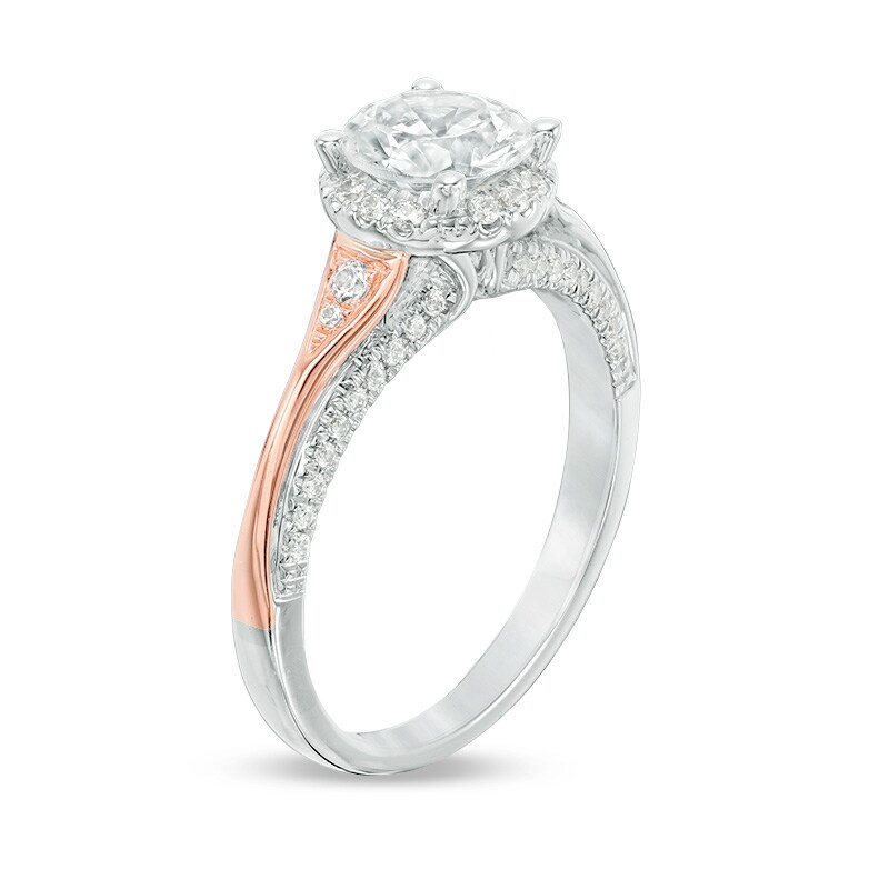Main Image 2 of Previously Owned - 1-1/4 CT. T.W. Diamond Frame Engagement Ring in 14K Two-Tone Gold