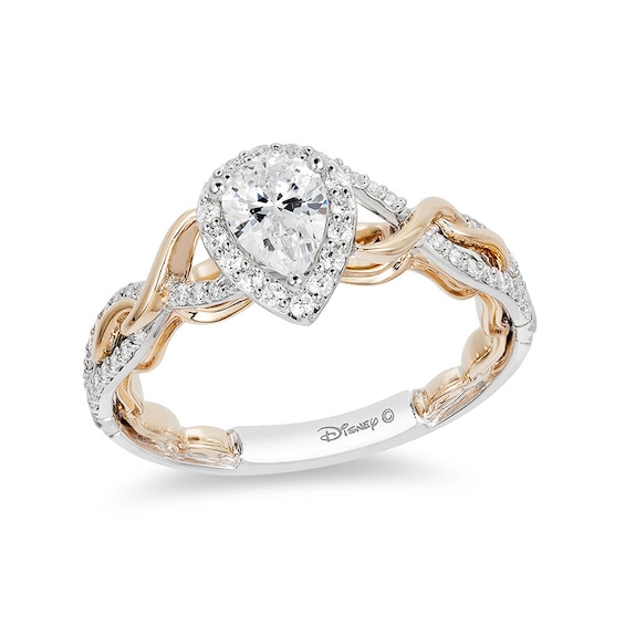 Previously Owned - Enchanted Disney Rapunzel 3/4 CT. T.w. Pear-Shaped Diamond Engagement Ring in 14K Two-Tone Gold