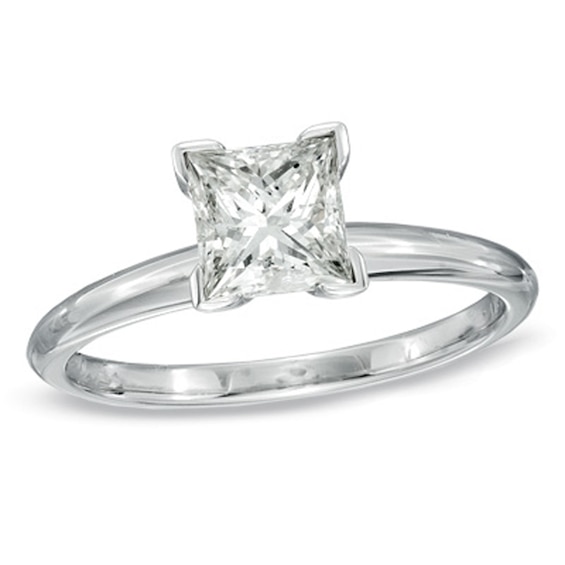 Previously Owned - 1 CT. Princess-Cut Diamond Solitaire Engagement Ring in 14K White Gold