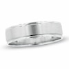 Thumbnail Image 1 of Previously Owned - 6.0mm Bevelled Edge Wedding Band in 10K White Gold