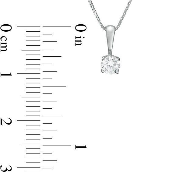 Previously Owned - 1/4 CT. Diamond Solitaire Pendant in 14K White Gold (J/I2)