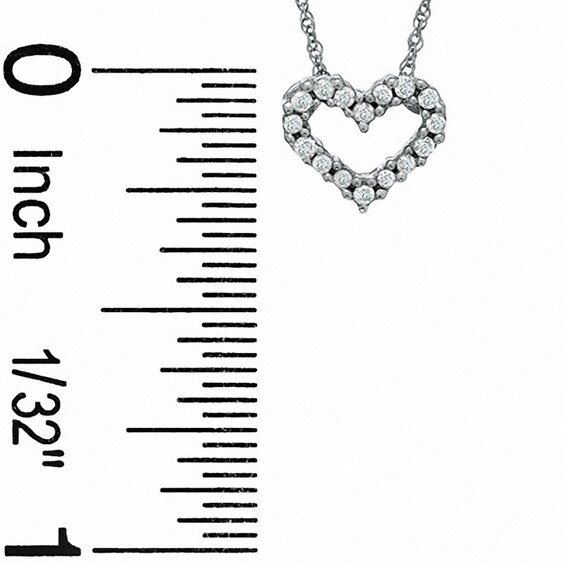 Previously Owned - 1/10 CT. T.w. Diamond Heart Pendant in 14K White Gold