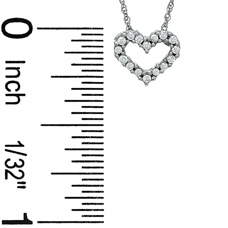Main Image 2 of Previously Owned - 1/10 CT. T.W. Diamond Heart Pendant in 14K White Gold