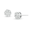 Thumbnail Image 1 of Previously Owned - 1/2 CT. T.W. Diamond Flower Earrings in 14K White Gold