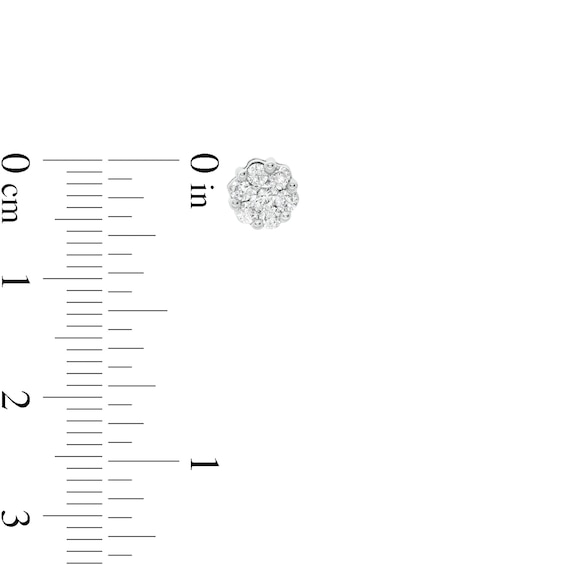 Previously Owned - 1/2 CT. T.w. Diamond Flower Earrings in 14K White Gold