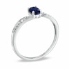 Thumbnail Image 2 of Previously Owned - Oval Blue Sapphire and Diamond Accent Engagement Ring in 10K White Gold