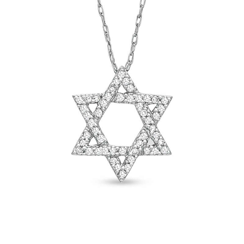Main Image 1 of Previously Owned - 1/7 CT. T.W. Diamond Star of David Pendant in 10K White Gold