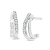 Thumbnail Image 1 of Previously Owned - 1/10 CT. T.W. Diamond Double J-Hoop Earrings in 10K White Gold