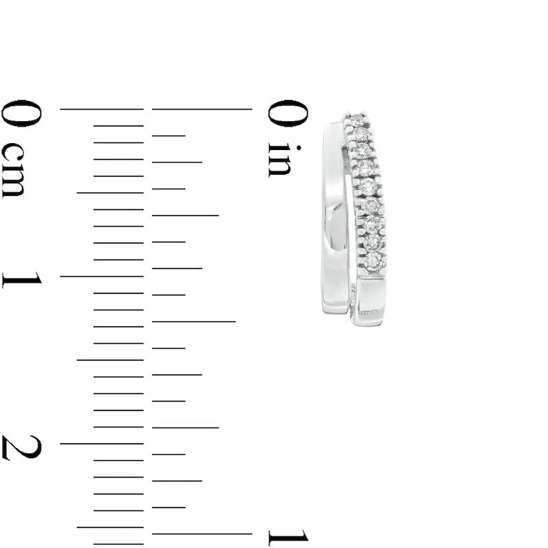 Main Image 2 of Previously Owned - 1/10 CT. T.W. Diamond Double J-Hoop Earrings in 10K White Gold